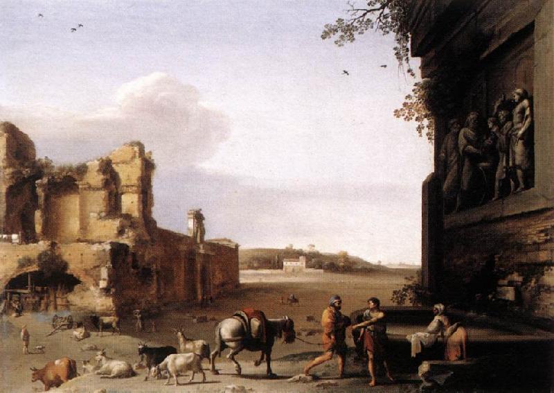 POELENBURGH, Cornelis van Ruins of Ancient Rome af Sweden oil painting art